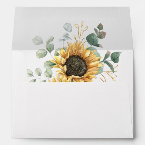 Botanical Floral Sunflower Wedding Envelope