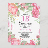 Botanical Floral Surprise 18th Birthday Invitation (Front/Back)