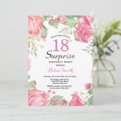 Botanical Floral Surprise 18th Birthday Invitation (Standing Front)