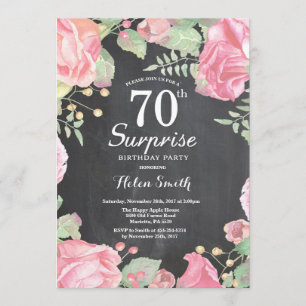 Botanical Floral Surprise 70th Birthday Invitation