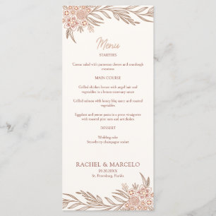 Botanical Floral Terracotta Wedding Menu