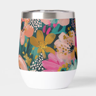 Botanical Floral  Thermal Wine Tumbler