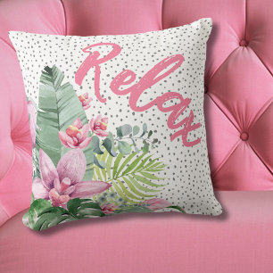 Botanical Floral Tropical Throw Pillow