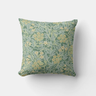 Botanical Floral Vintage Teal and Green Throw Pill Pillow