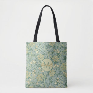 Botanical Floral Vintage Teal and Green Tote Bag