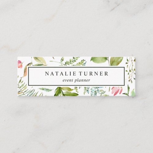 Botanical Floral Watercolor Mini Business Card