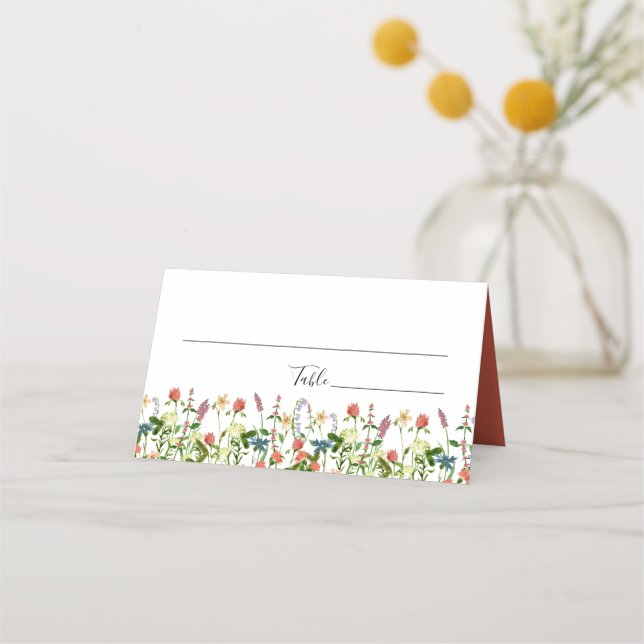 Botanical Floral Wedding Place Card (Front)