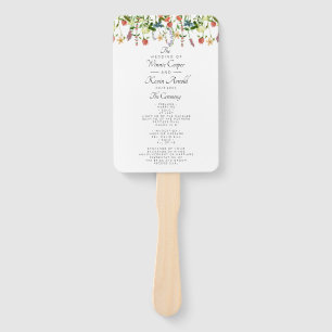 Botanical Floral Wedding Program Hand Fan