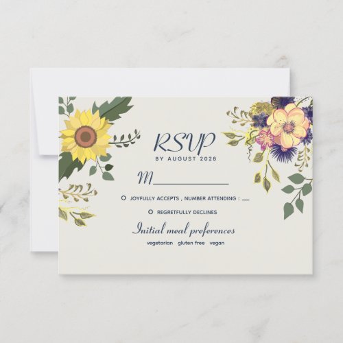Botanical Floral Wedding RSVP Card