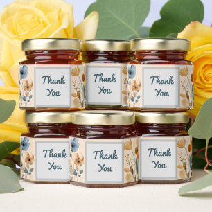  Botanical Floral Wildflower Thank You  Honey Jar Favors