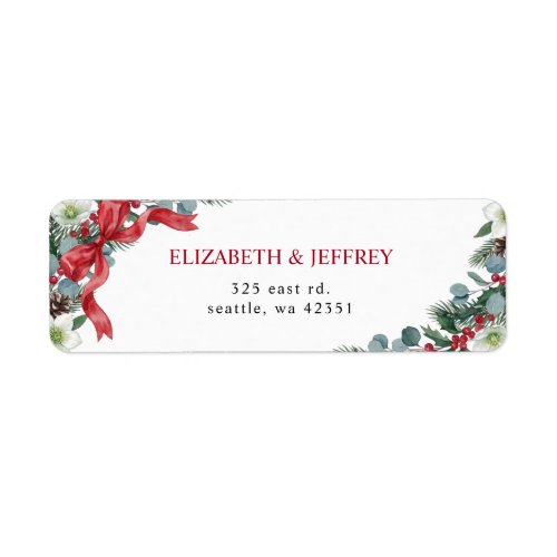 Botanical Floral Winter Christmas Wedding Label