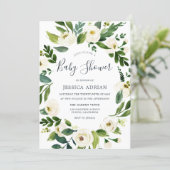 Botanical Floral Wreath Baby Shower Invitation (Standing Front)