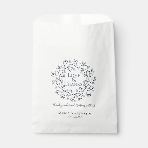 Botanical Floral Wreath Wedding Favor Bag