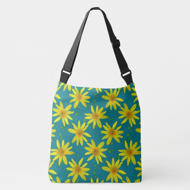 Botanical Floral Yellow on any Color Crossbody Bag (Front)