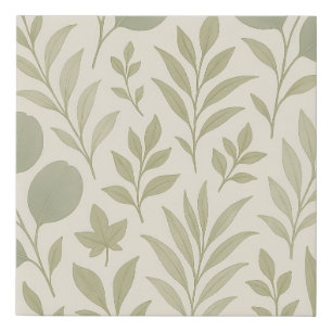 Botanical Flow Seamless Pattern Luxury Yoga Faux Canvas Print