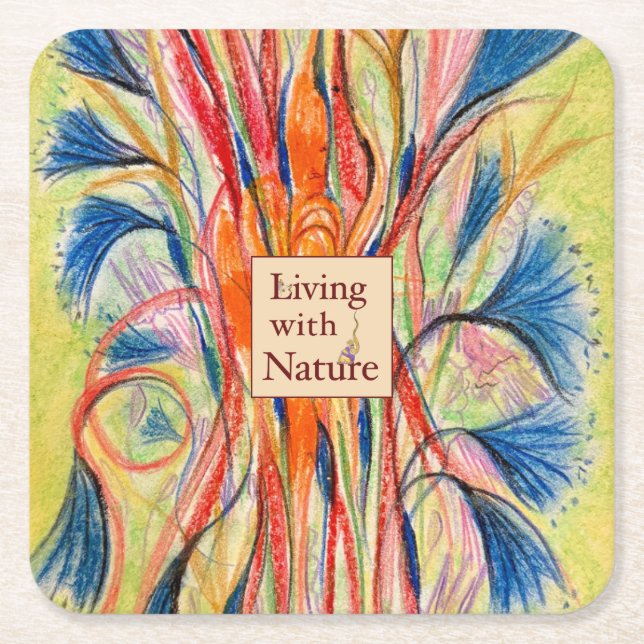 Botanical Flower Bloom – Customizable  Square Paper Coaster (Front)