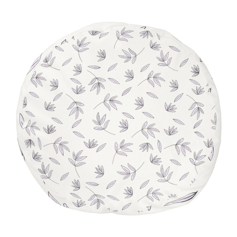 Botanical Flower Floral Pattern Round Pouf sold by Gesture Irritating ...