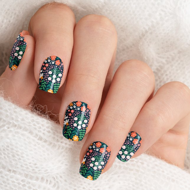 Botanical Flower Garden Cute Daisy Floral Pattern Minx Nail Art (Creator Uploaded)
