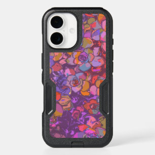 Botanical Flower Illustration Pattern in Purple iPhone 16 Case