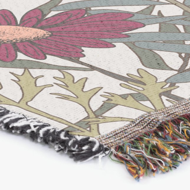 botanical flower print all-season throw blanket (Corner)