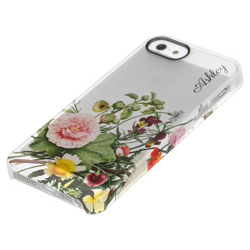 Botanical Flower Watercolor CUSTOM NAME Permafrost iPhone SE55s Case
