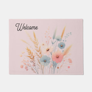 Botanical Flowers and Grasses Doormat