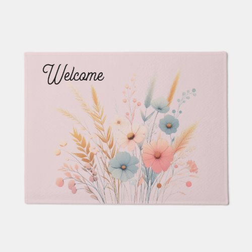 Botanical Flowers and Grasses  Doormat
