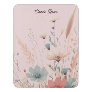 Botanical Flowers and Grasses Name  Door Sign