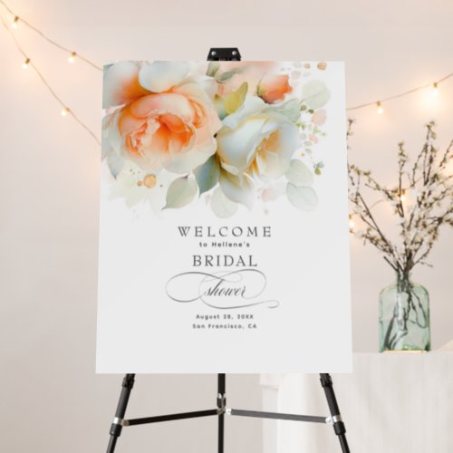 Botanical Flowers Elegant Bridal Shower Welcome Foam Board
