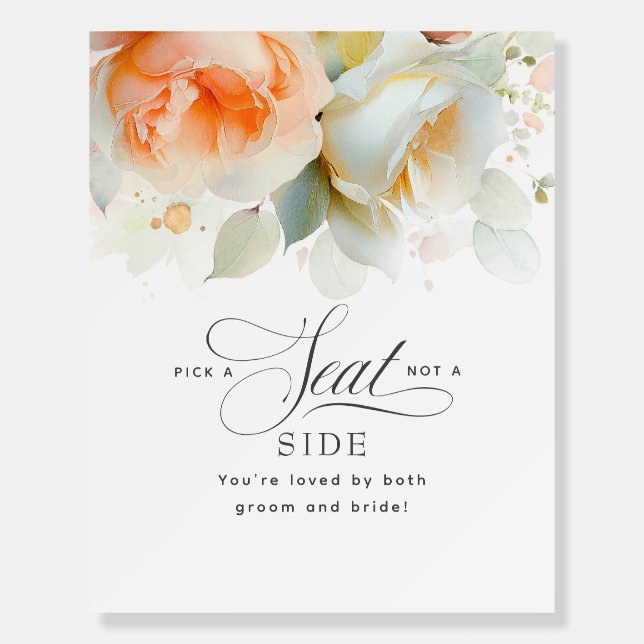 Botanical Flowers Elegant Pick a Seat Not A Side Foam Board (Front)