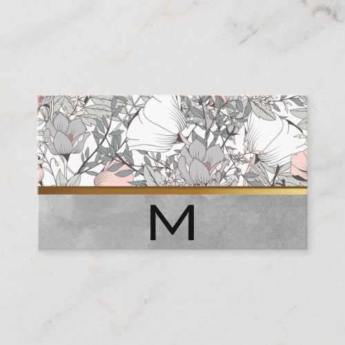 Botanical Flowers Flowers Gold Metal Business Card
