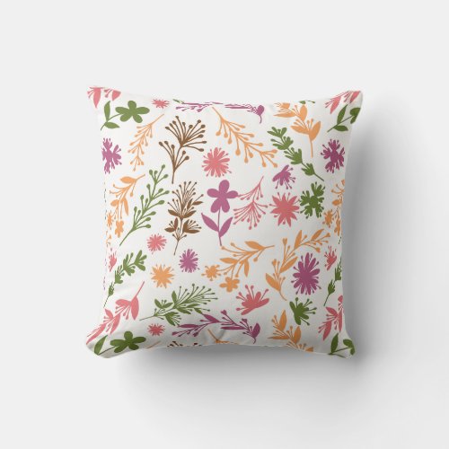 botanical flowers patterned pillow