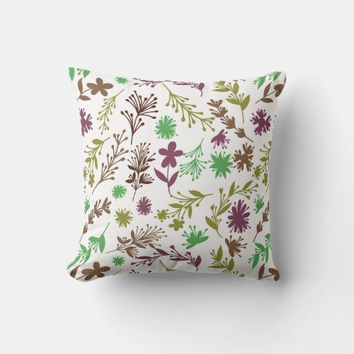 botanical flowers patterned pillow