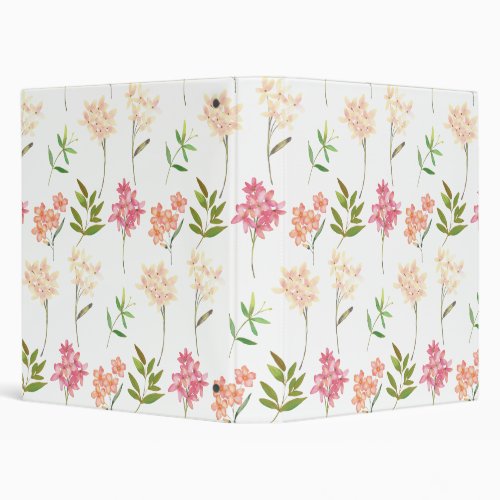 Botanical flowers print traditional cottage style 3 ring binder