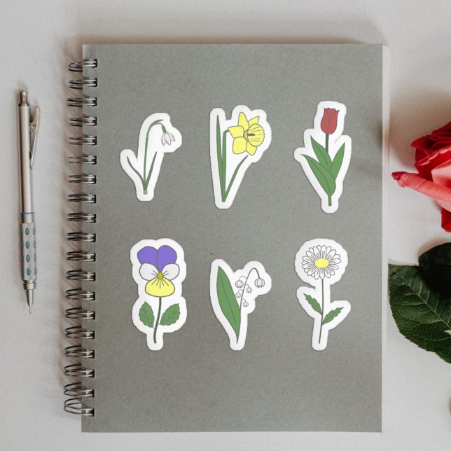 Botanical Flowers Stickers Set (Botanical Flowers Stickers Set)