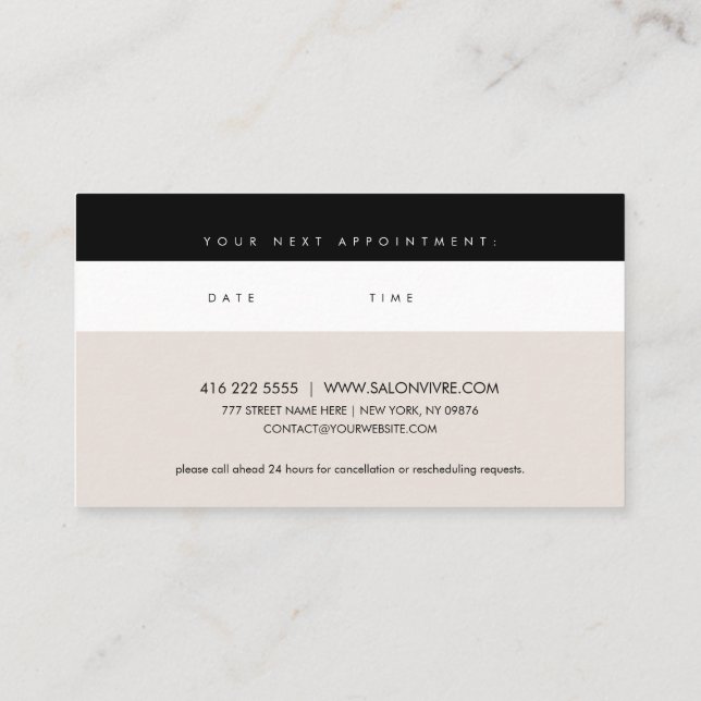 Botanical Flowers Stripes Salon Appointment Card (Back)