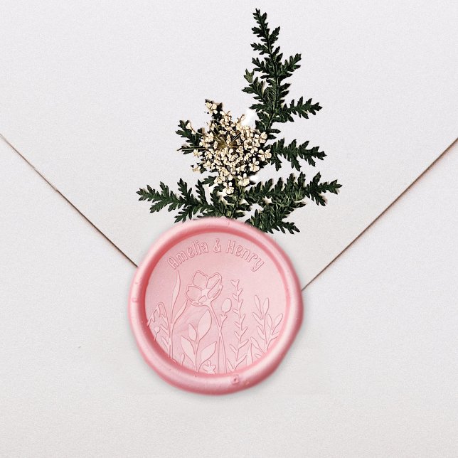 Botanical Flowers, Wedding Wax Seal Stamp (Creator Uploaded)