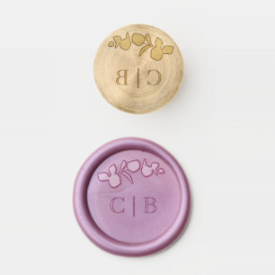 Botanical Folaige Monogram Wedding Couple Wax Seal Stamp