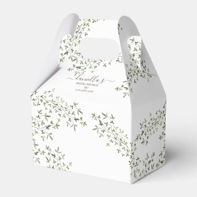 Botanical Foliage Bridal Shower Favor Boxes (Front Side)