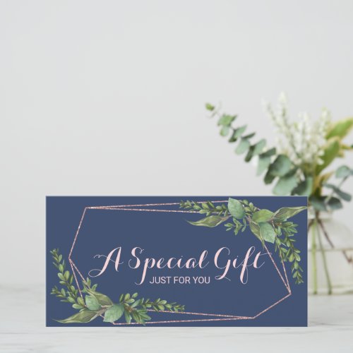 Botanical Foliage Geometric Navy Gift Certificates