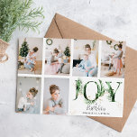 Botanical Foliage & Gold JOY Photo Grid Christmas Holiday Card<br><div class="desc">Send 'JOY' to friends and family with this gorgeous elegant botanical foliage and faux gold photo collage Christmas card. Featuring 6 potrait photographs,  a festive message and your names.</div>