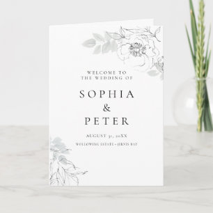 Botanical Foliage Sketch Folded Ceremony Program