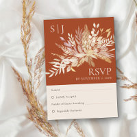 Botanical Foliage Terracotta Monogram Wedding