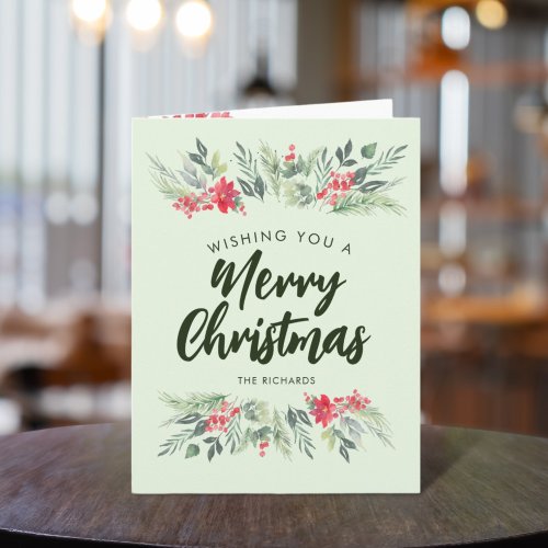 Botanical Foliage_themed Christmas Dinner Party  Card