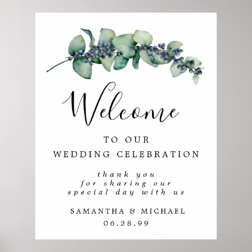 Botanical Foliage Welcome to Our Wedding Sign