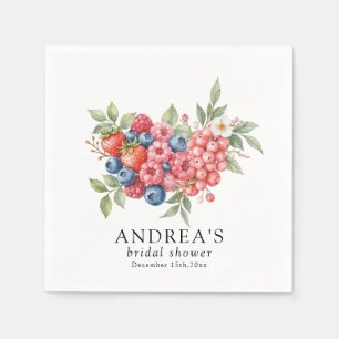 Botanical Forest Berries Bridal Shower Napkins