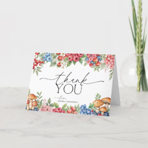 Botanical Forest Berries Sweet Letterpress Thank You Card