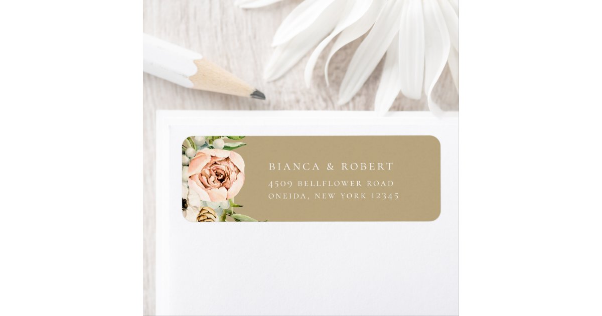 Botanical Forest Floral Return Address Label | Zazzle.com