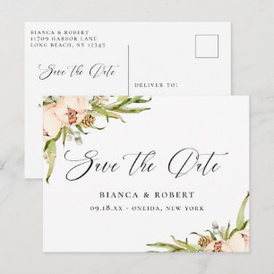 Botanical Forest Floral Save the Date Announcement Postcard