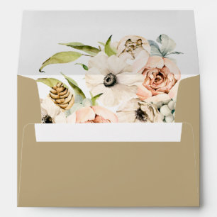 Botanical Forest Floral Taupe Return Address Envelope